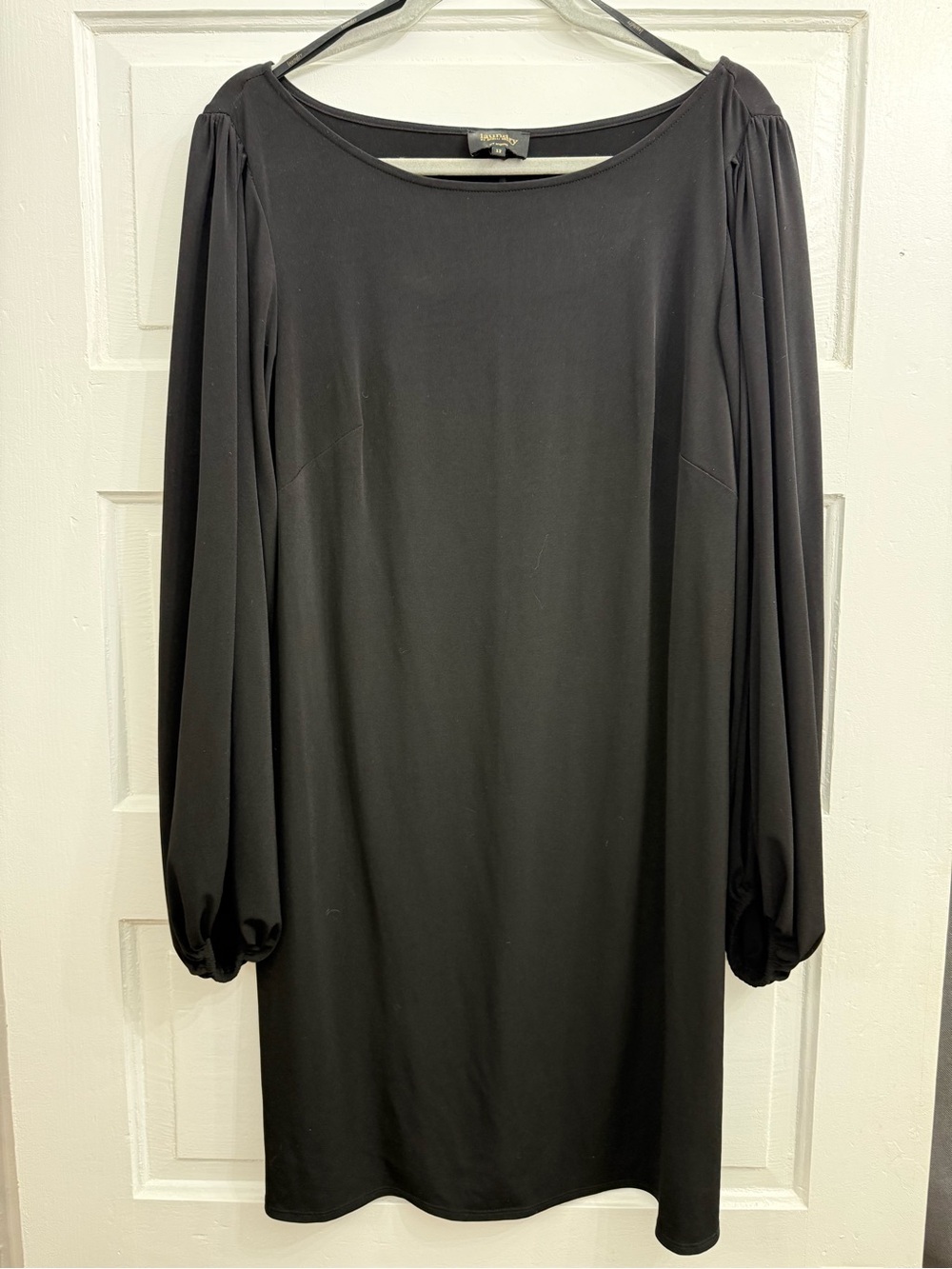 Laundry By Shelli Segal Black Long-Sleeve Balloon Sleeve Shift Dress